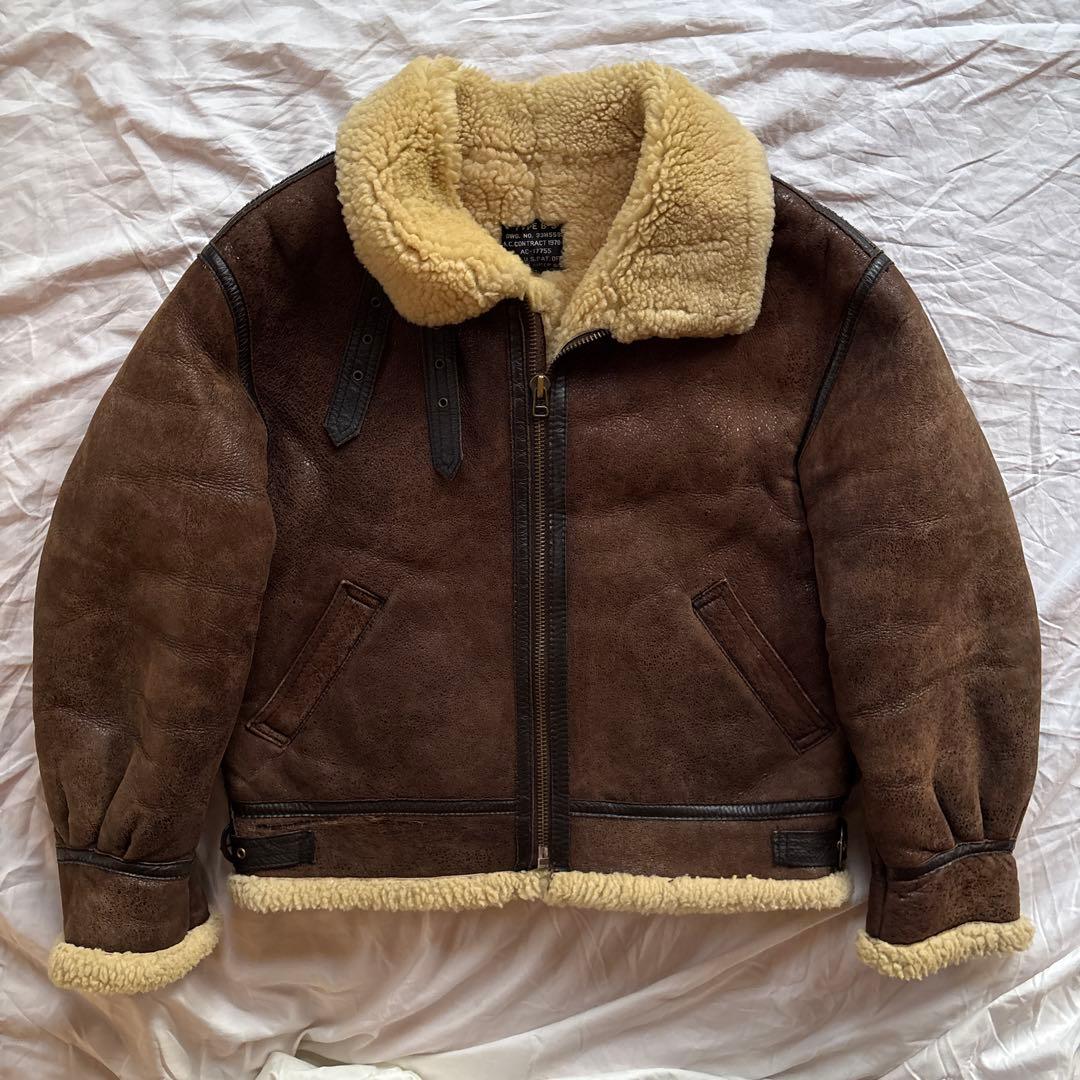 【90s】B-3 ムートン フライトジャケット ボンバージャケット 本革