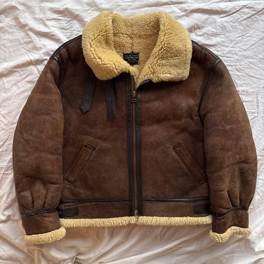 【90s】B-3 ムートン フライトジャケット ボンバージャケット 本革