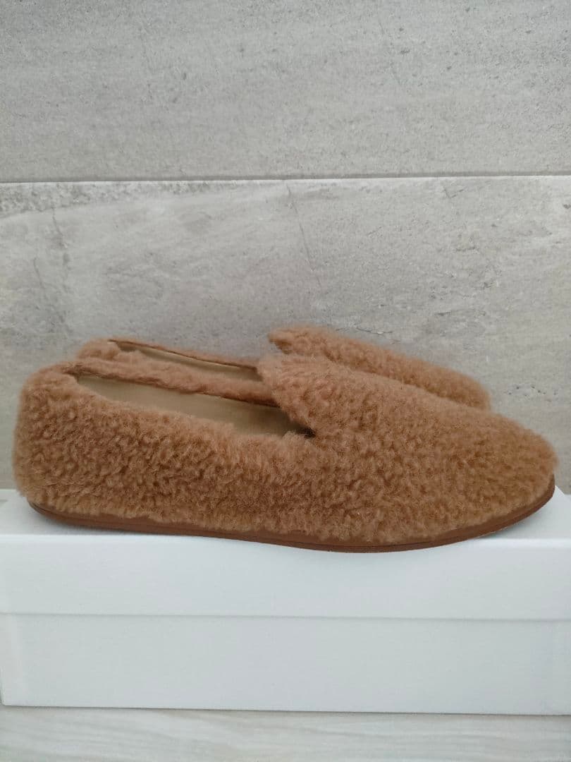 美品　マックスマーラ　MaxMara　テディベアー　フラットシューズ　キャメル