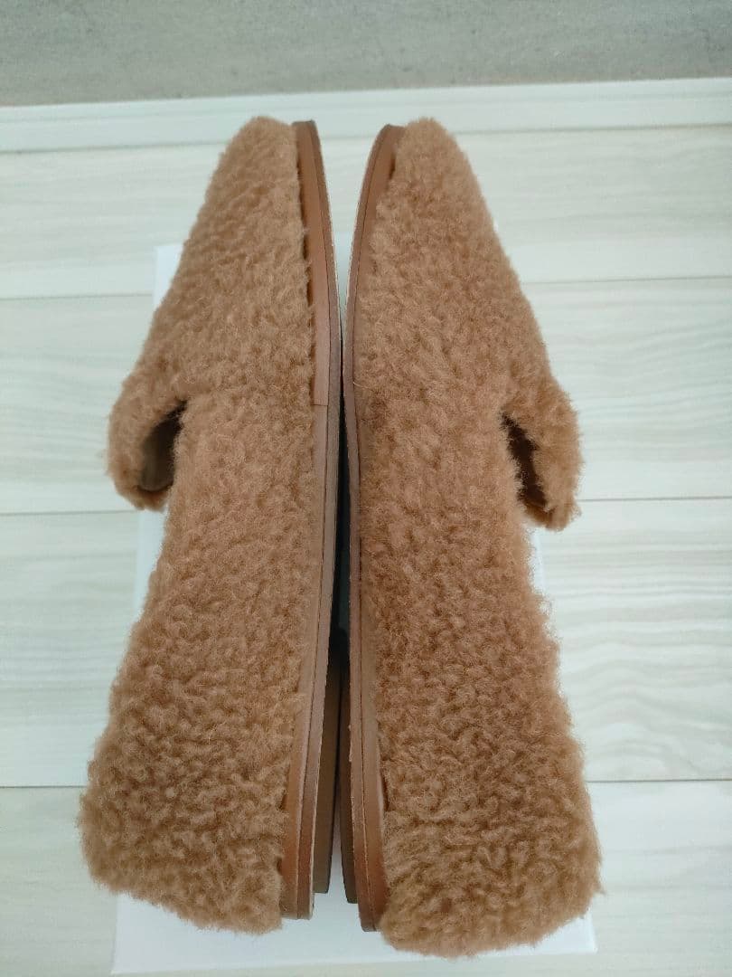 美品　マックスマーラ　MaxMara　テディベアー　フラットシューズ　キャメル