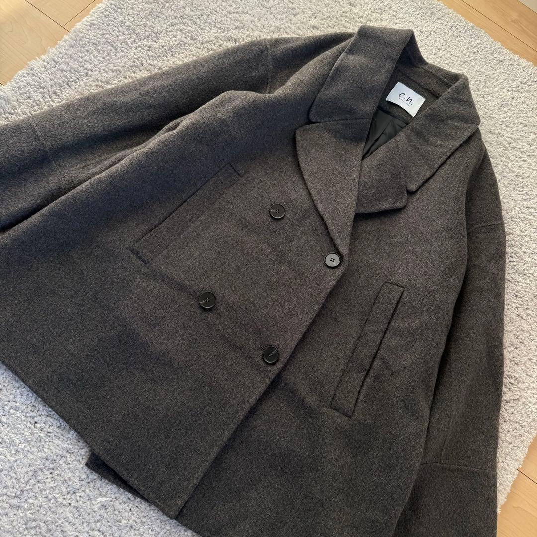 evernavy ウールリバーPコート　チャコールグレー