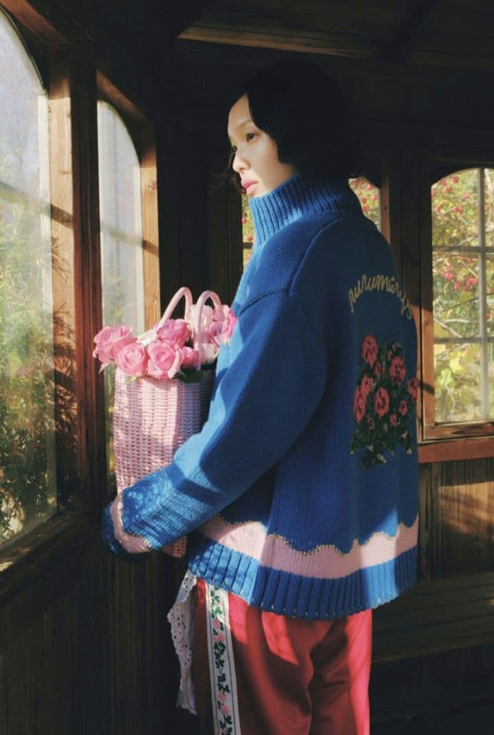 【新品タグ付き】ルルメリー × ビームス 手刺繍のかごバッグ (大)