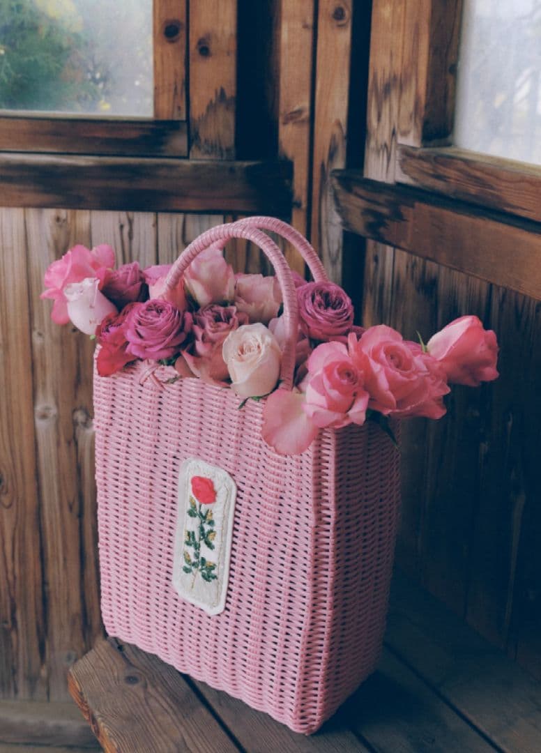 【新品タグ付き】ルルメリー × ビームス 手刺繍のかごバッグ (大)