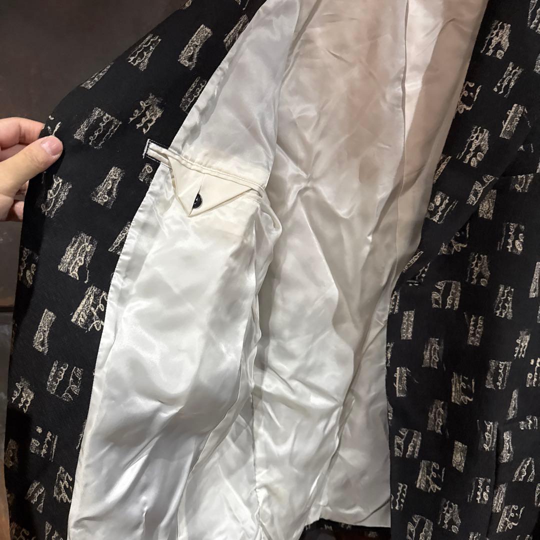 ニードルス　ブラックツイード　テーラードジャケット　総柄　Lサイズ