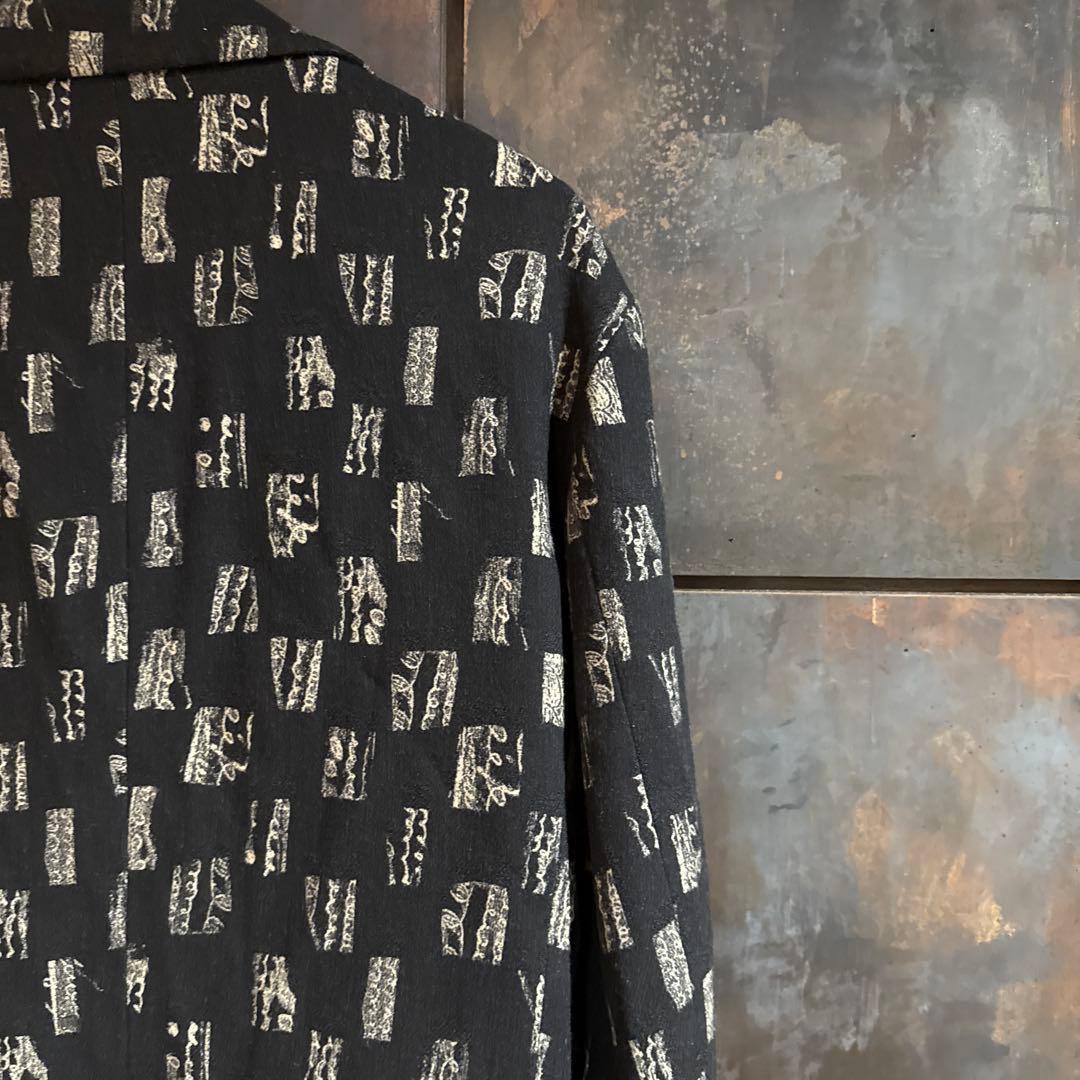 ニードルス　ブラックツイード　テーラードジャケット　総柄　Lサイズ