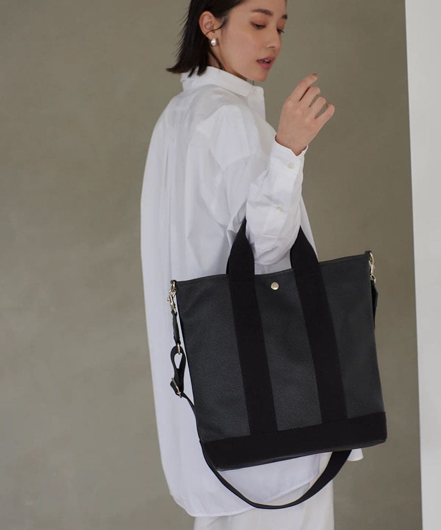 美品！SCOTCH GRAIN スコッチグレイン 縦型トート ブラック