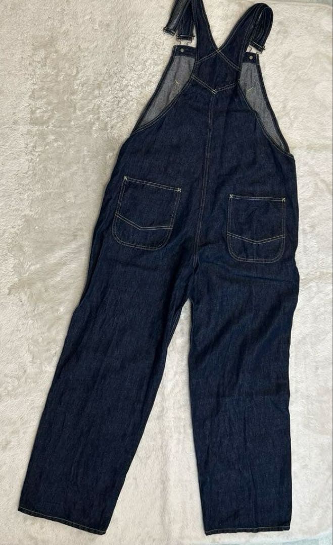 ヴェリテクール定価35200円コットンリネンオーバーオール　インディゴST041