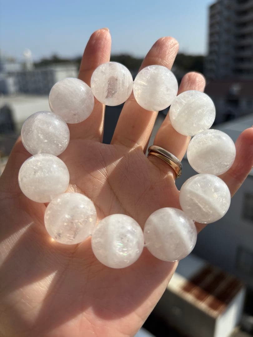 Y Sh様　20ミリホワイトガーデンアイリス　ブレスレット