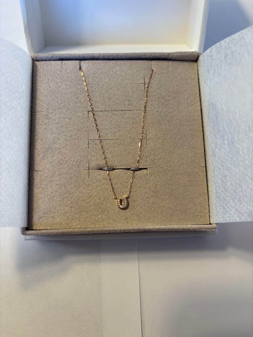 ゆ*き様 ete K10MPG ダイヤモンド ホースシュー ネックレス　ピンクゴ