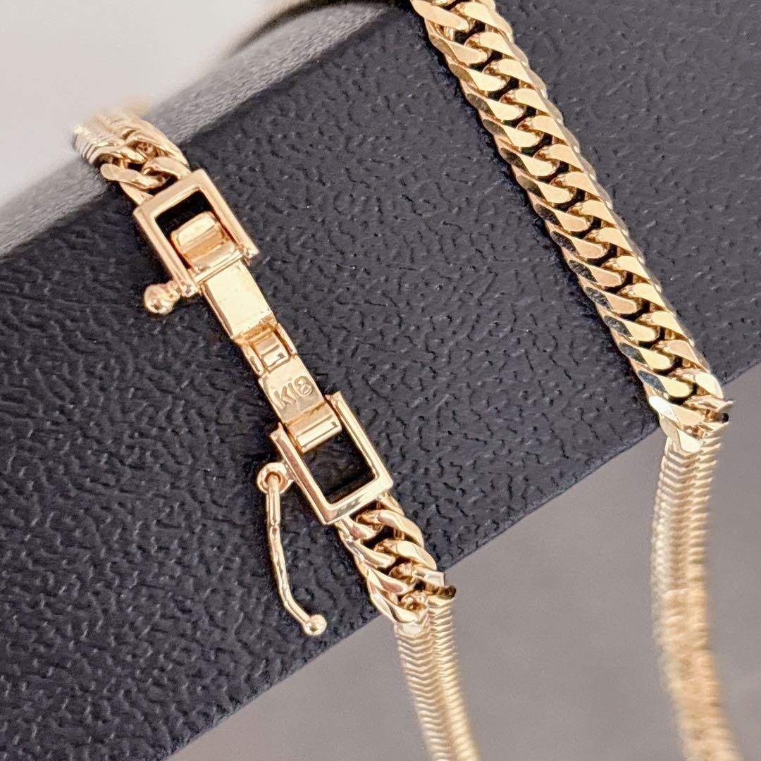 即決価格　ジュエリーツツミ　K18喜平ネックレス　Ｗ6面18.5g 地金変動価格