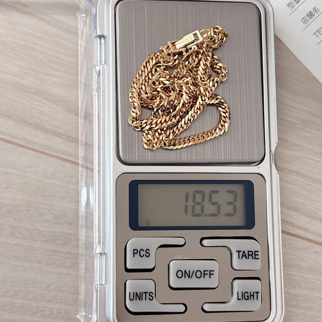 即決価格　ジュエリーツツミ　K18喜平ネックレス　Ｗ6面18.5g 地金変動価格