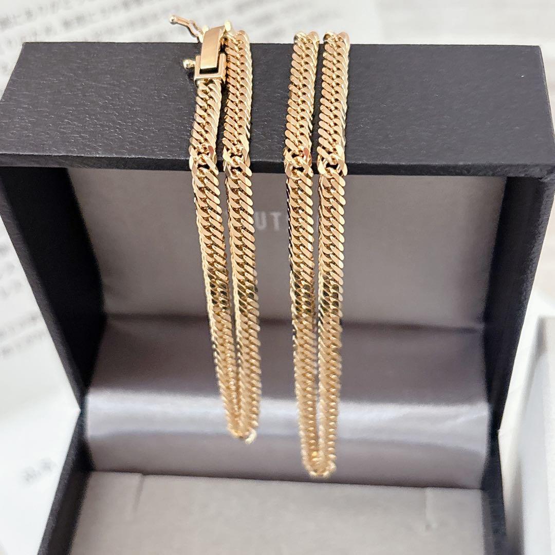 即決価格　ジュエリーツツミ　K18喜平ネックレス　Ｗ6面18.5g 地金変動価格