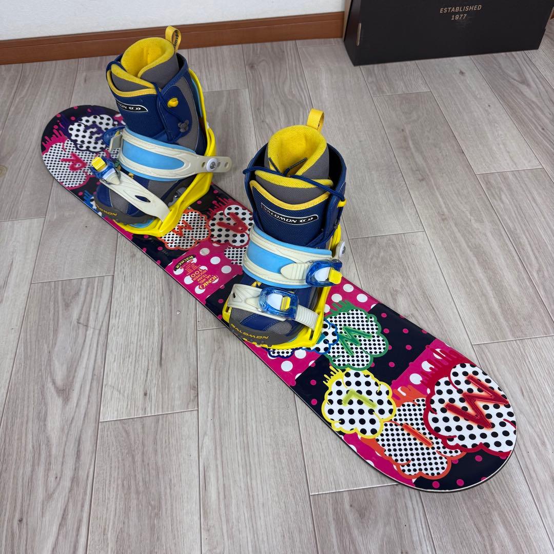 訳ありIGNIO キッズ スノーボードセット 100cm サロモンブーツ20cm