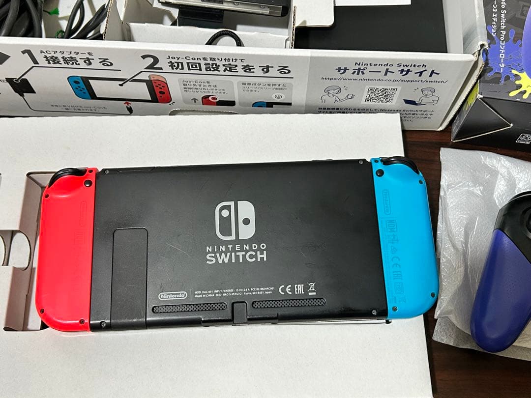 【動作品・プロコン付き】 ニンテンドー Switch 本体 レッド ブルー