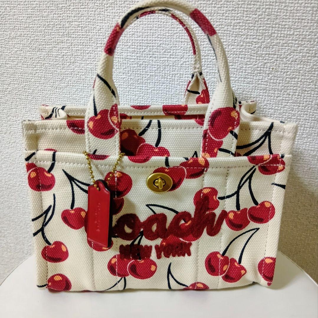 COACH コーチ チェリー柄 ミニカーゴトート20 ニューヨーク限定