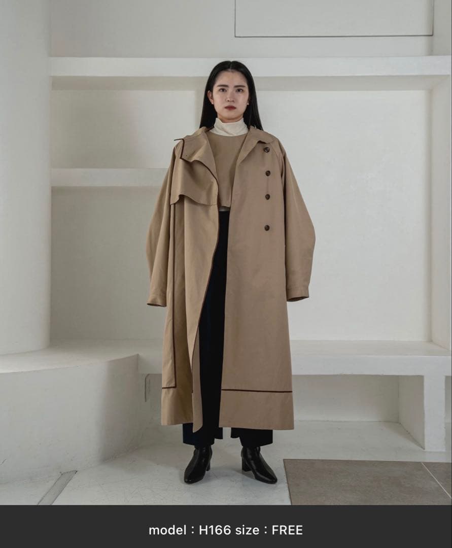 TUS. リバーシブルベストハイネックトレンチコート