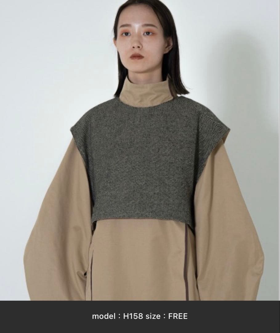 TUS. リバーシブルベストハイネックトレンチコート