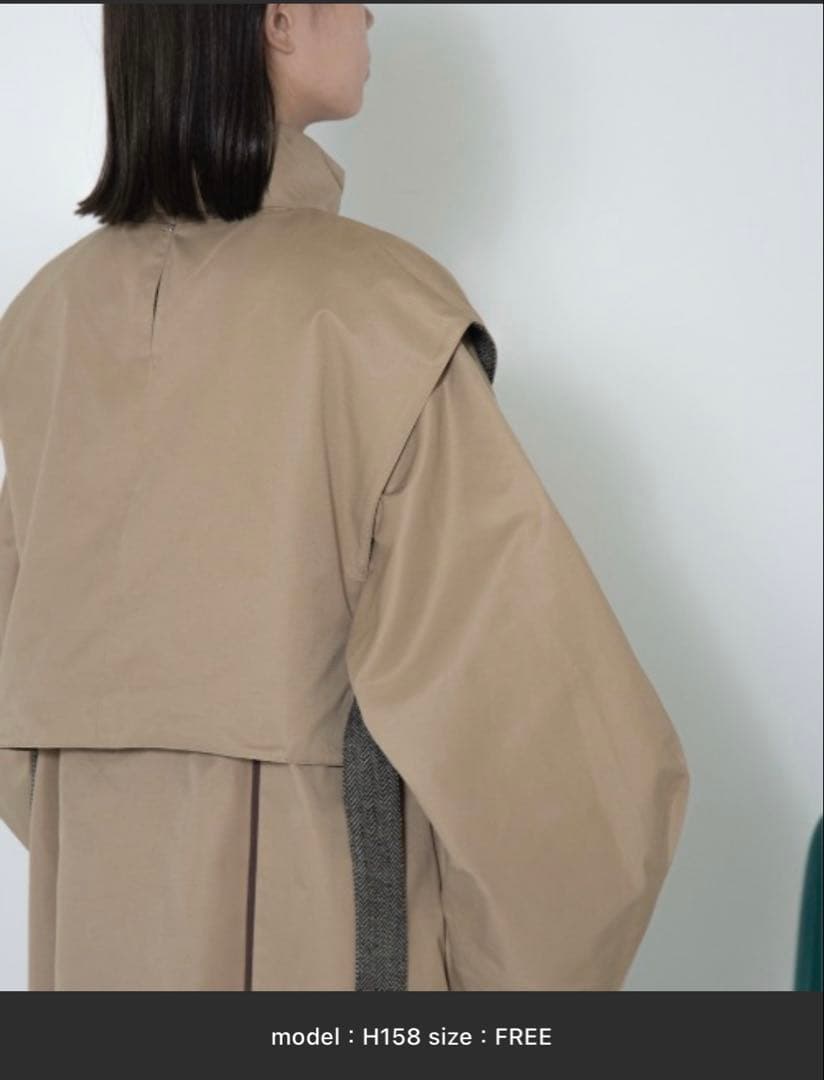 TUS. リバーシブルベストハイネックトレンチコート