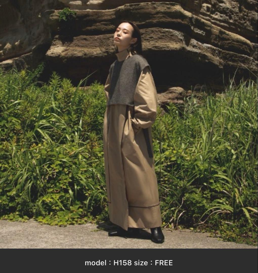 TUS. リバーシブルベストハイネックトレンチコート