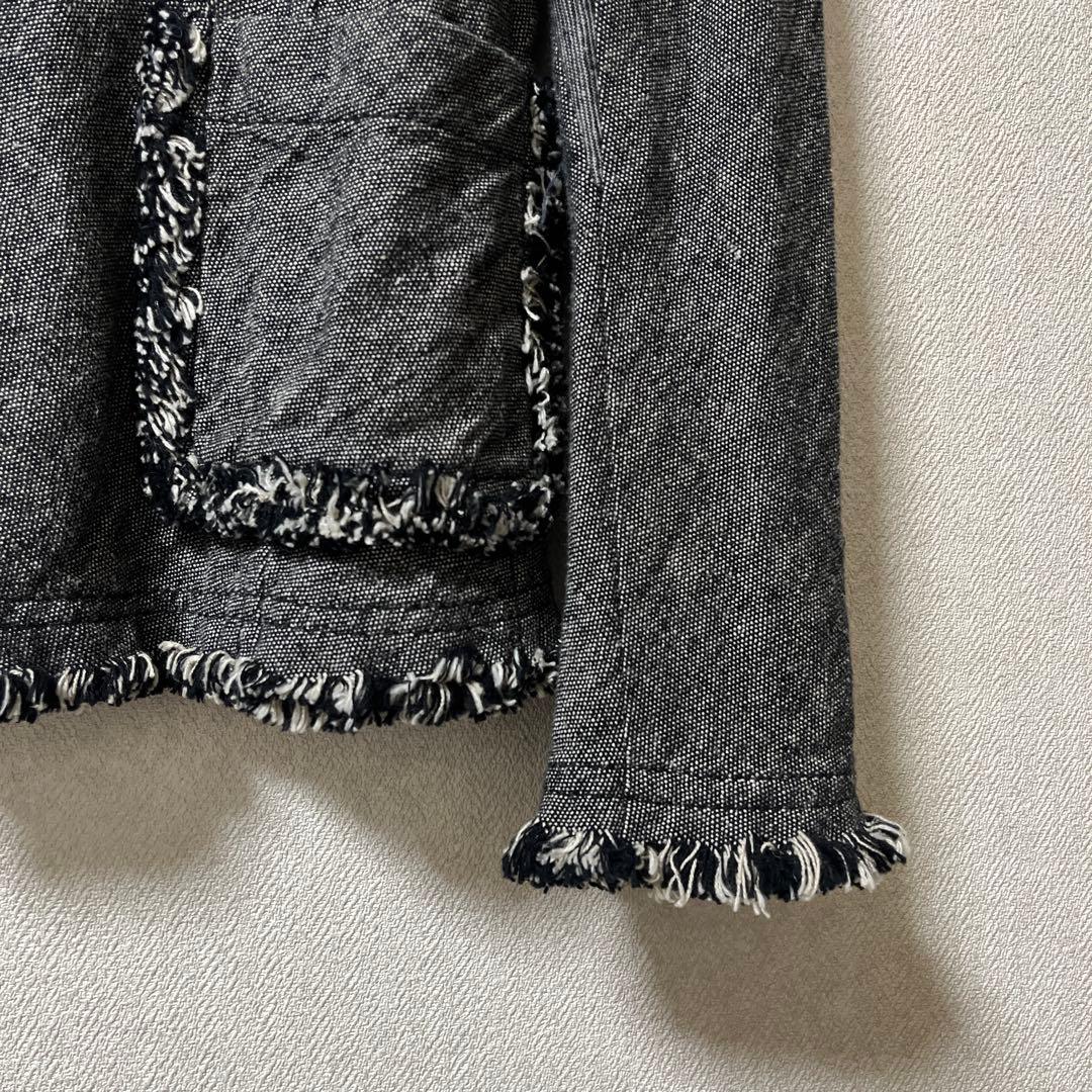 トリココムデギャルソン　フリンジジャケット　グレー　M コムデギャルソン