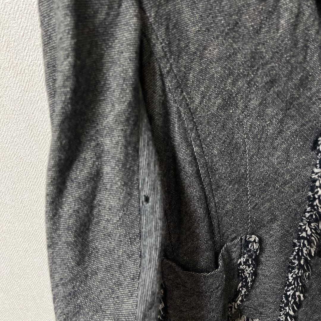 トリココムデギャルソン　フリンジジャケット　グレー　M コムデギャルソン