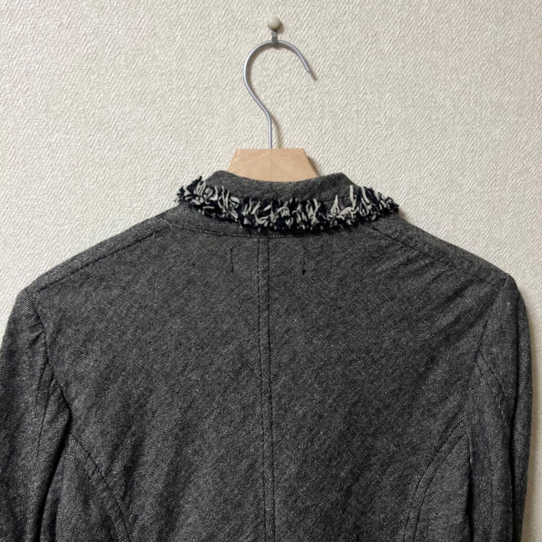 トリココムデギャルソン　フリンジジャケット　グレー　M コムデギャルソン