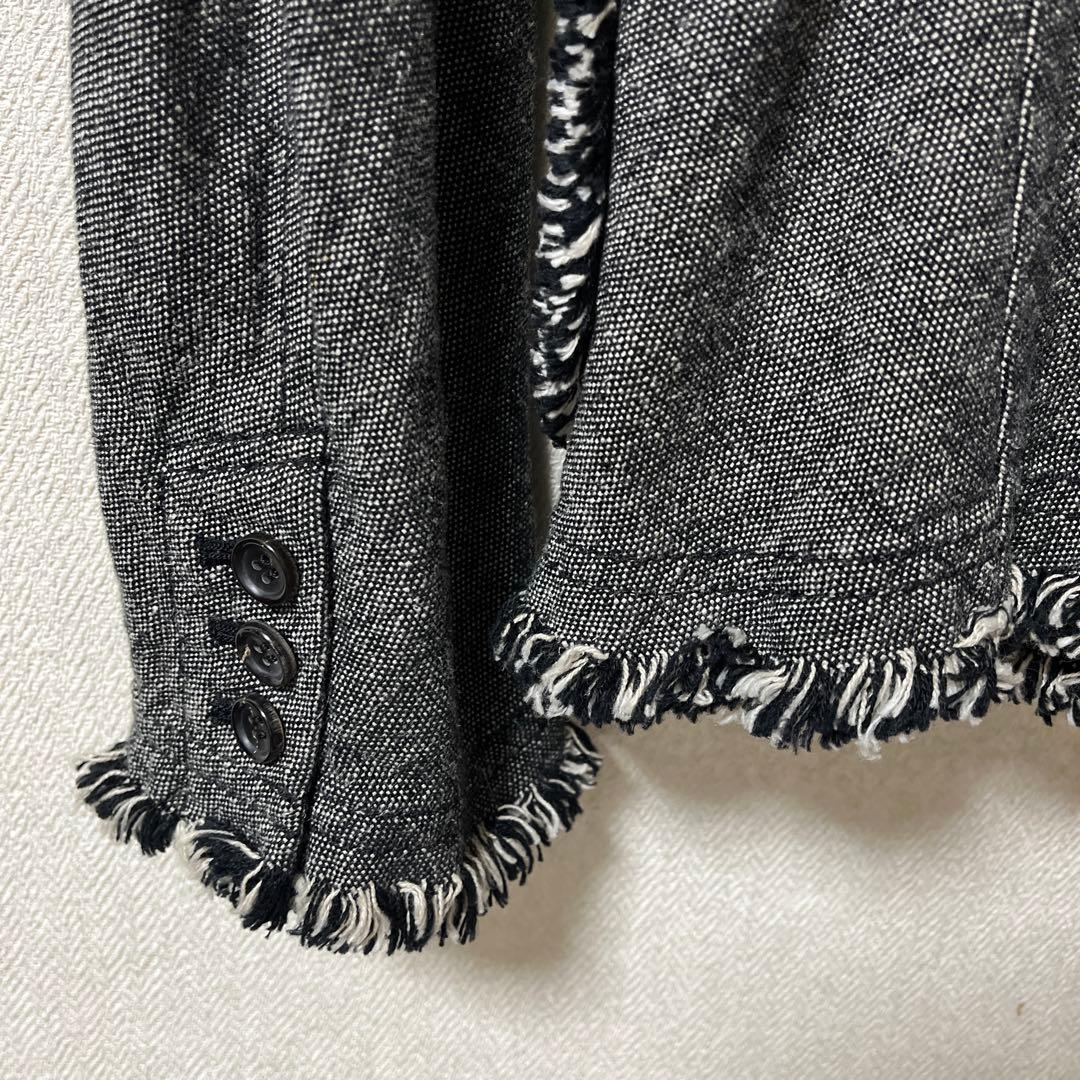 トリココムデギャルソン　フリンジジャケット　グレー　M コムデギャルソン