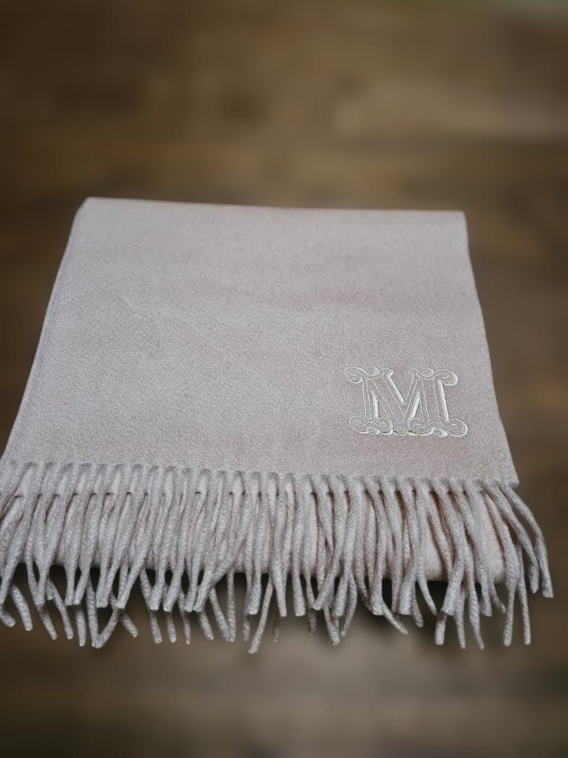 Max Mara ベージュ マフラーsize27cm×190cm