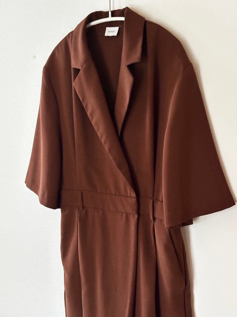 MANOF(マノフ)ブラウン カシュクール オールインワン