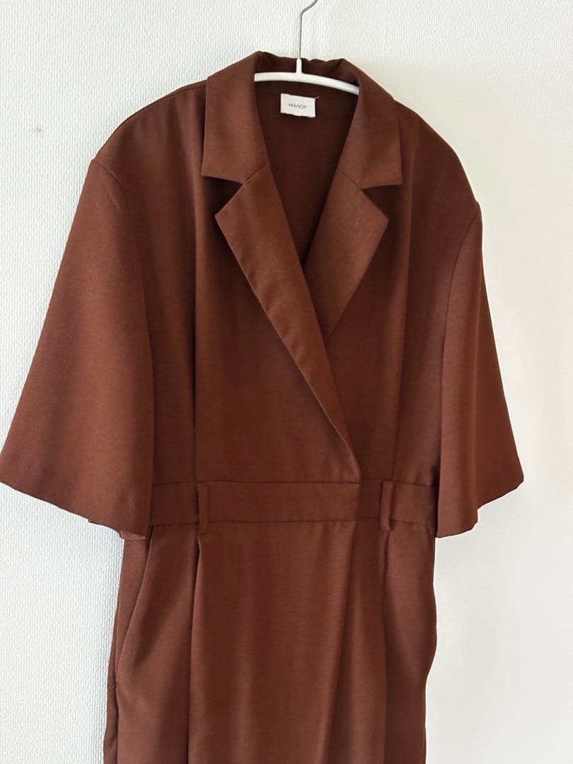 MANOF(マノフ)ブラウン カシュクール オールインワン