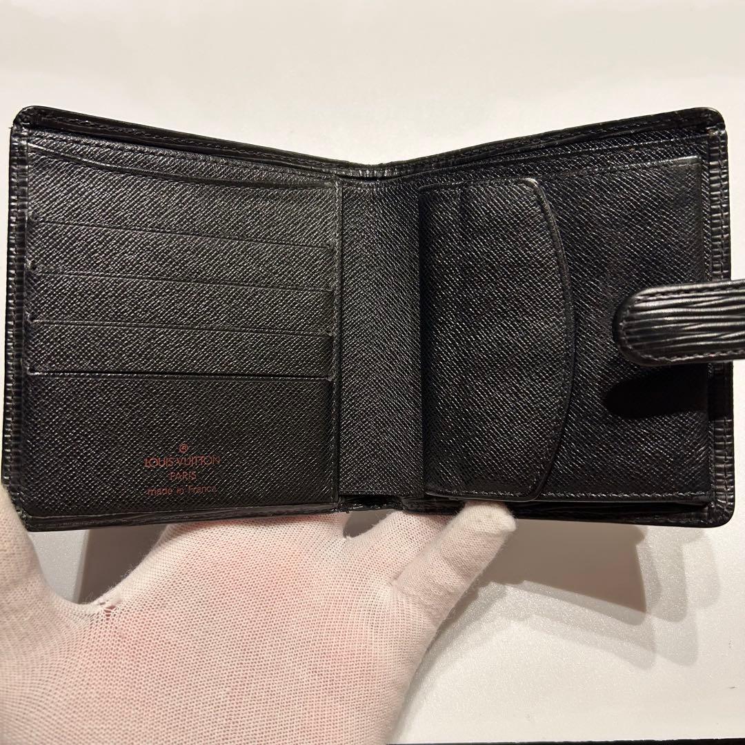 【極美品】ルイヴィトン エピ ポルトビエ コンパクト 二つ折り 財布 ブラック