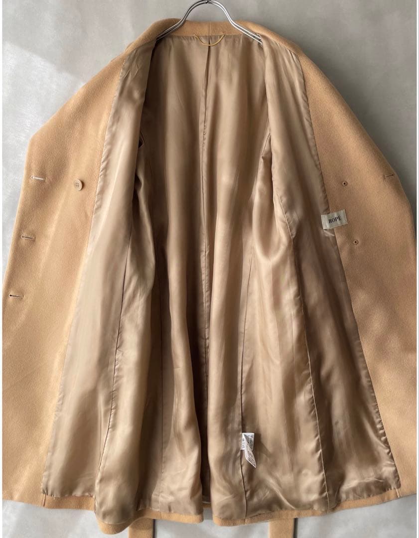 極美品✨ロペ　ウールカシミヤ　美品シルエット　膝丈コート　ベージュ　36