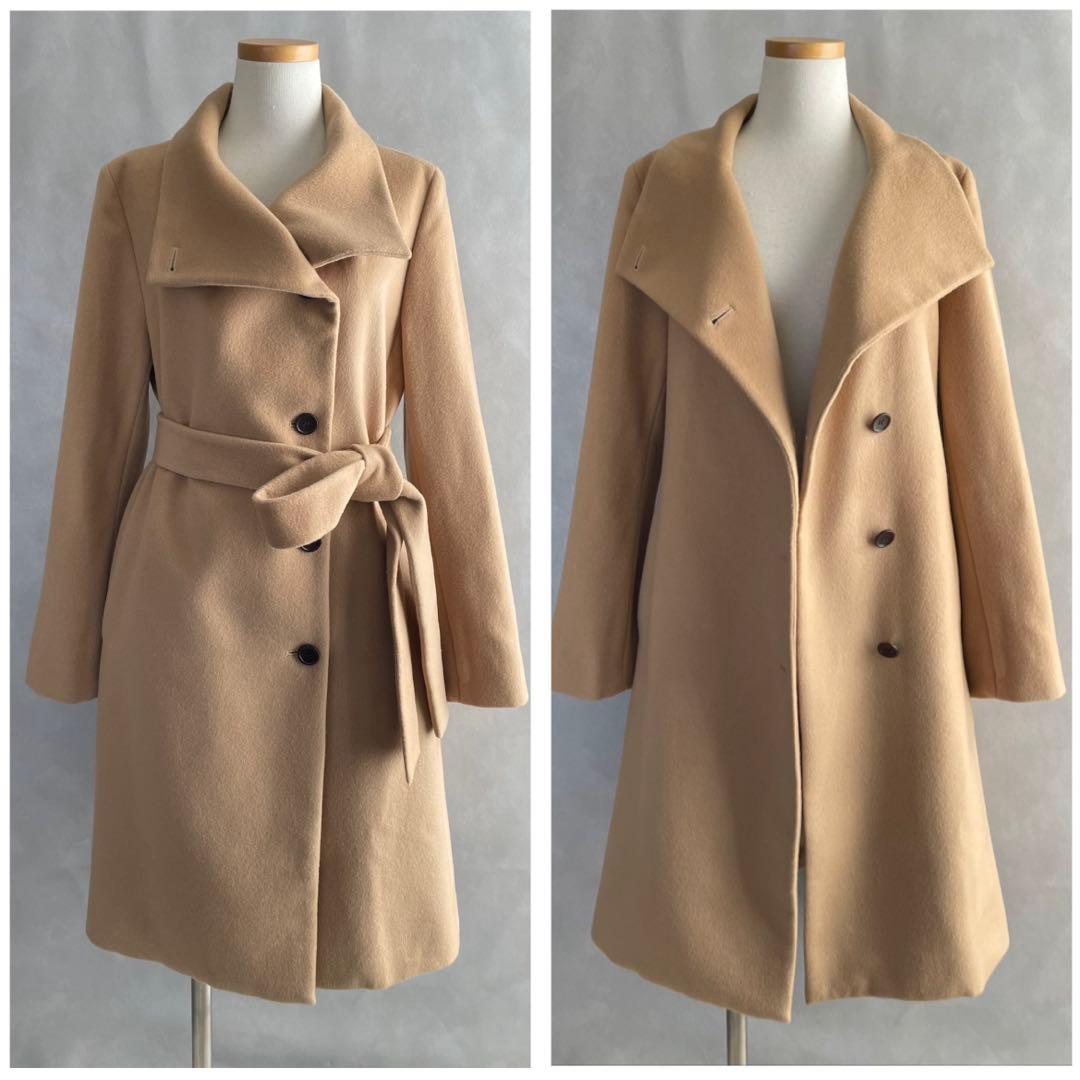 極美品✨ロペ　ウールカシミヤ　美品シルエット　膝丈コート　ベージュ　36