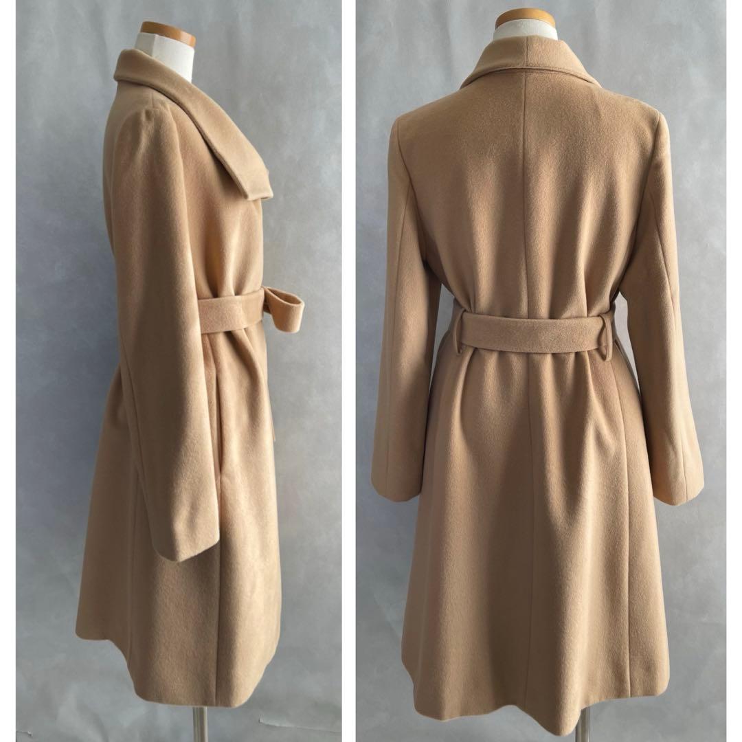 極美品✨ロペ　ウールカシミヤ　美品シルエット　膝丈コート　ベージュ　36