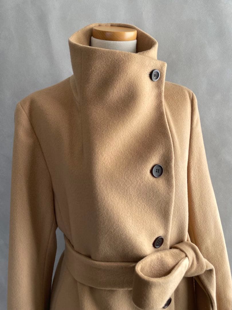 極美品✨ロペ　ウールカシミヤ　美品シルエット　膝丈コート　ベージュ　36