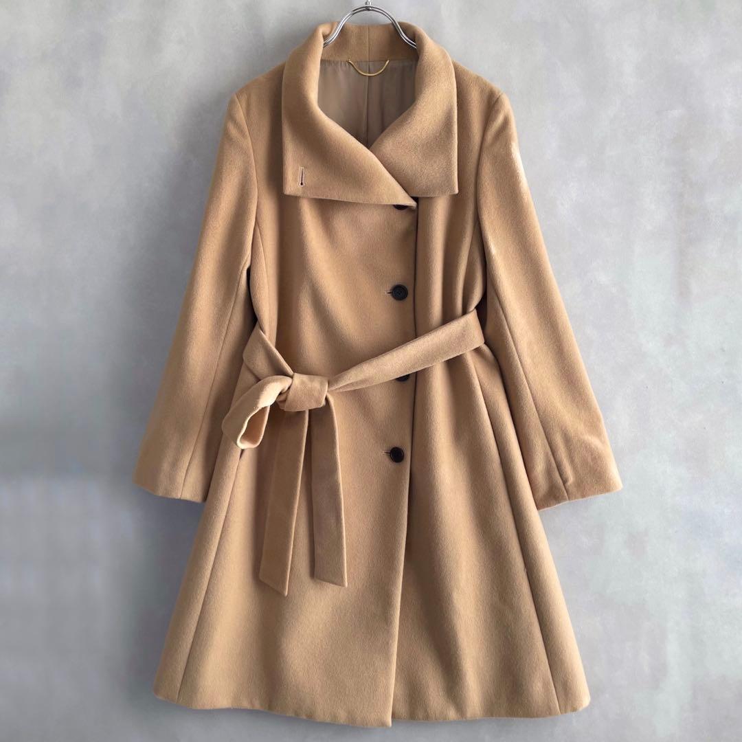 極美品✨ロペ　ウールカシミヤ　美品シルエット　膝丈コート　ベージュ　36