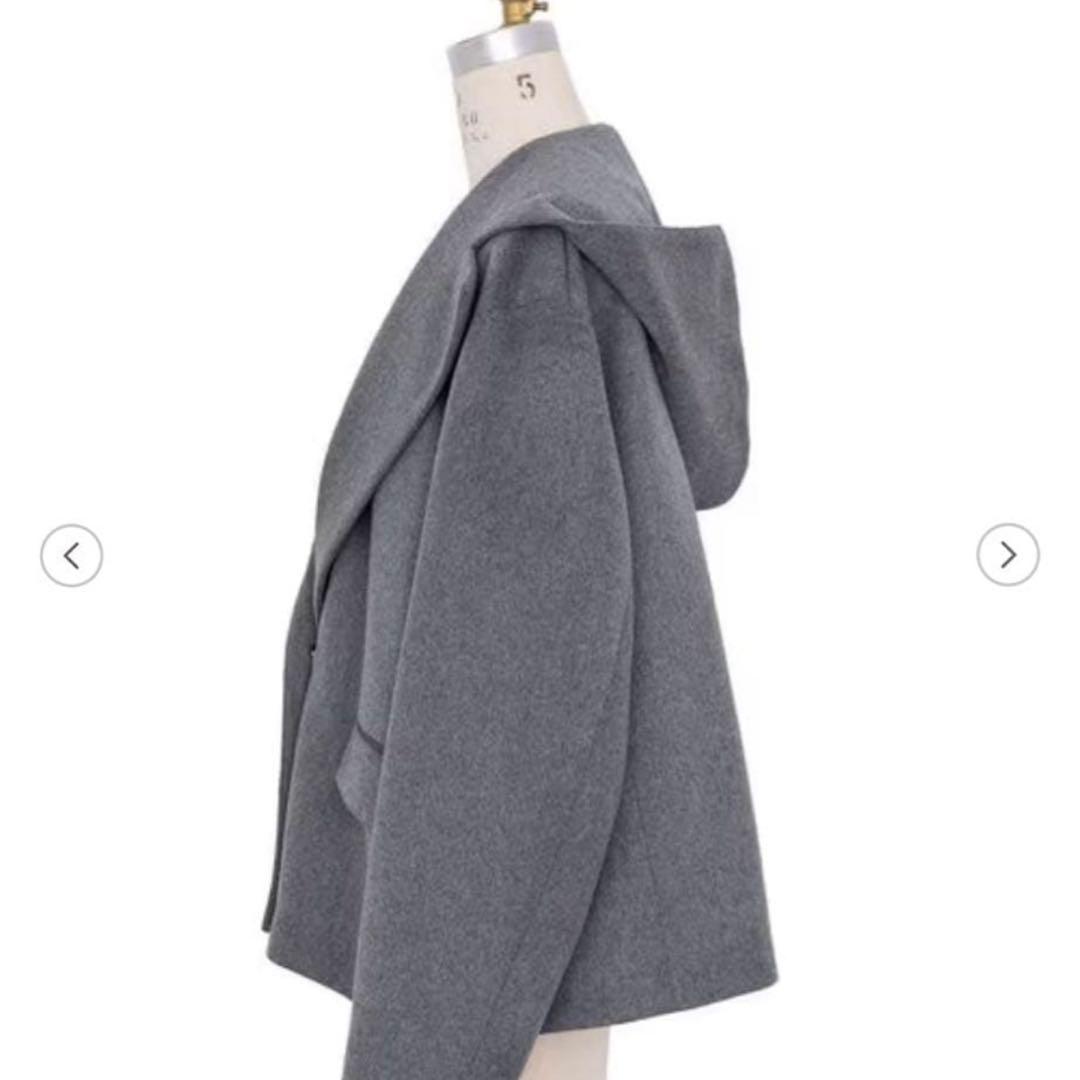 Drawer 2024AW グレー フード付きショートコート＊美品＊