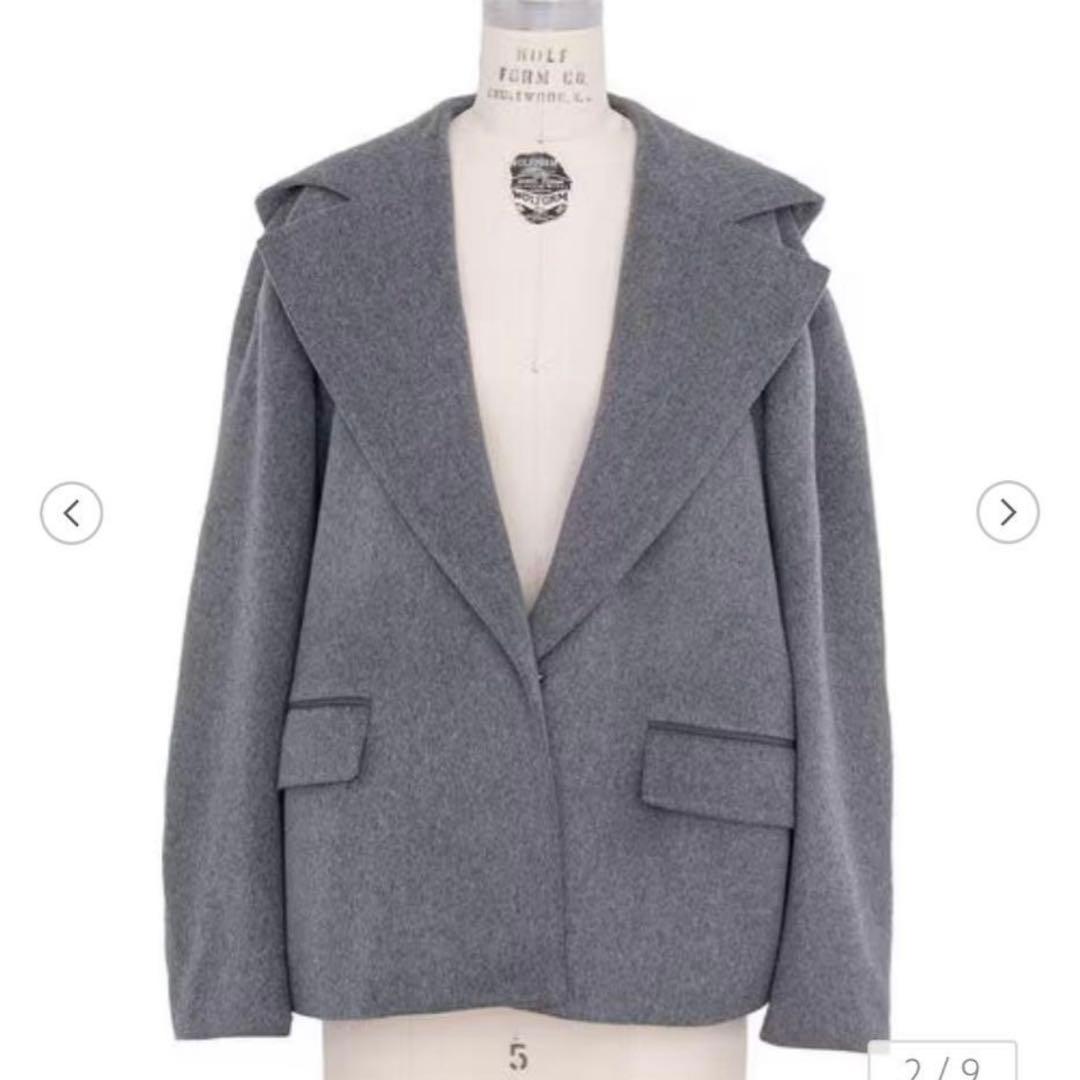 Drawer 2024AW グレー フード付きショートコート＊美品＊