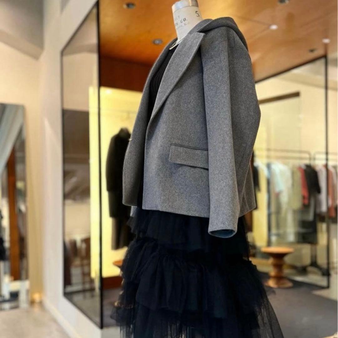 Drawer 2024AW グレー フード付きショートコート＊美品＊