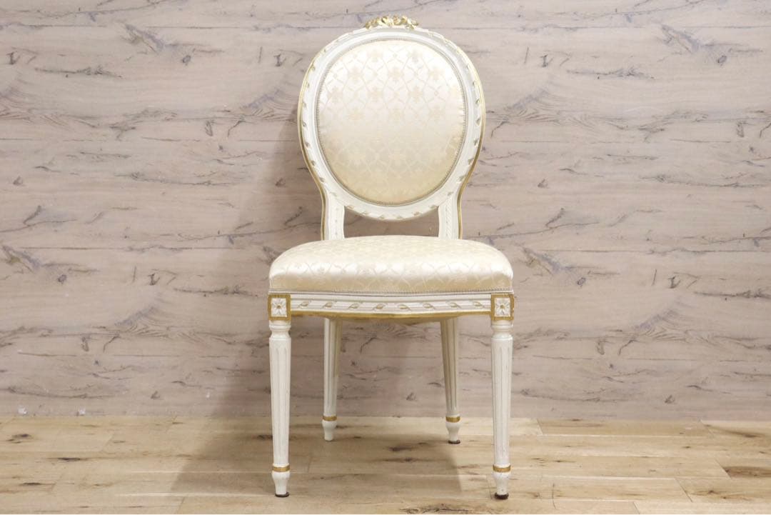 GMIK102D○イタリア製 アンティーク ダイニングチェア アームレスチェア