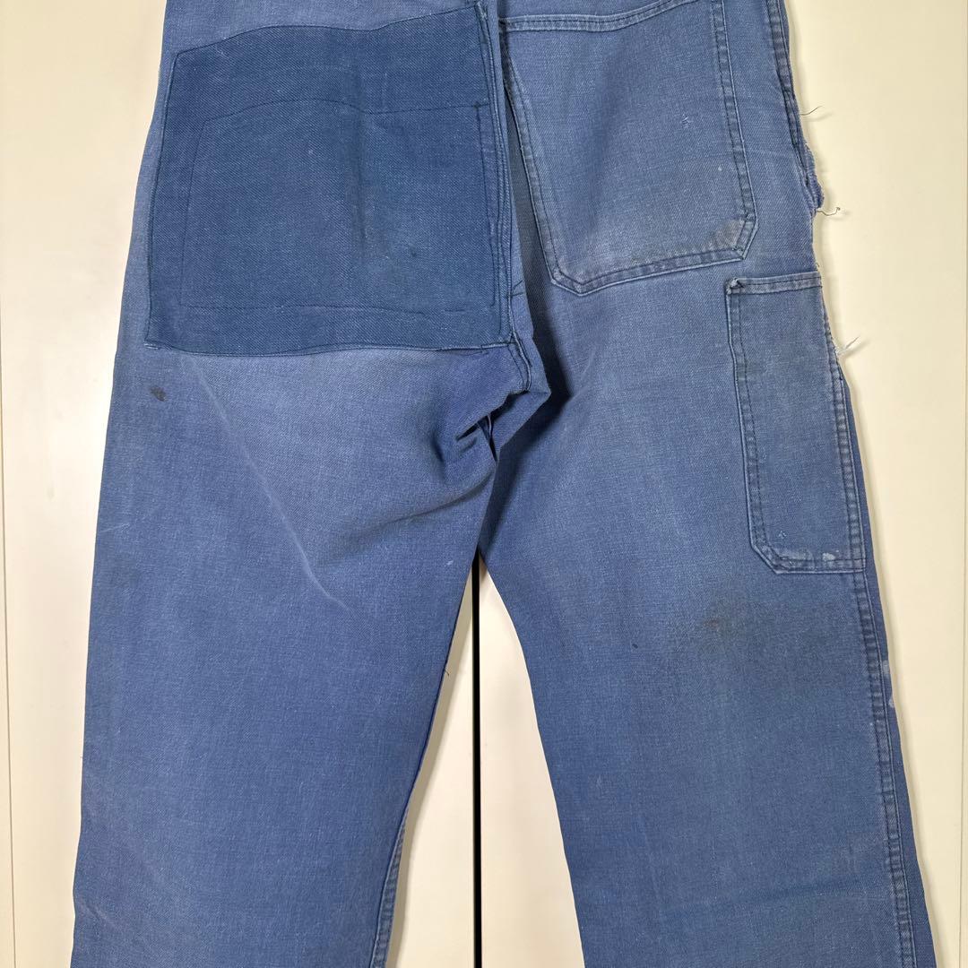 【50s フレンチ】モールスキン ワークパンツ パッチワーク　ボロ 襤褸