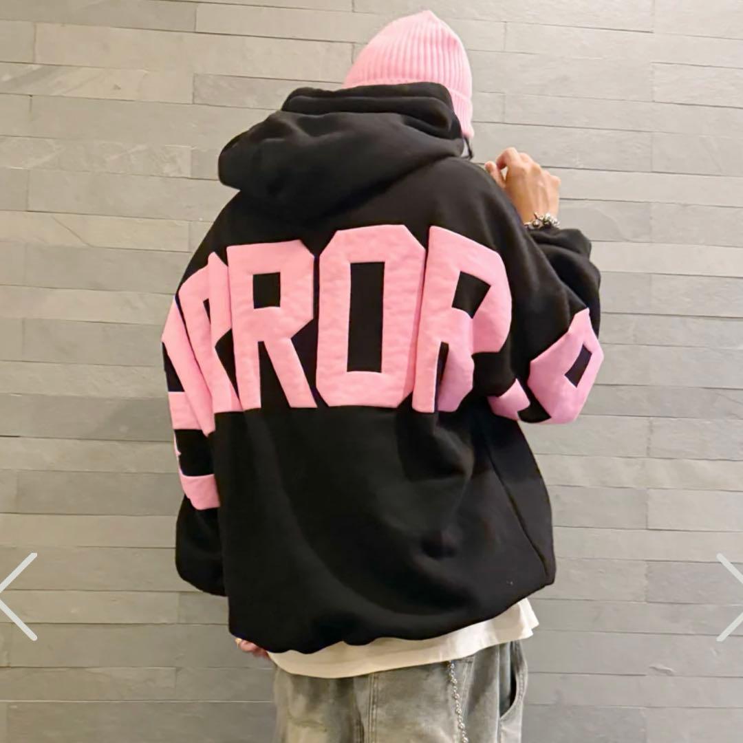 MIRROR9パーカー　ブラックピンクMLサイズ　ミラーナイン　最終値下げ！