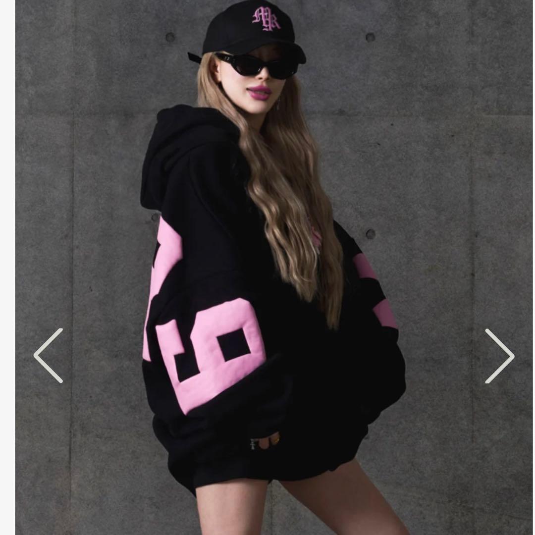 MIRROR9パーカー　ブラックピンクMLサイズ　ミラーナイン　最終値下げ！