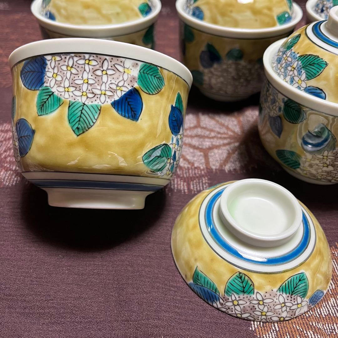 新品　九谷松山　むし碗揃