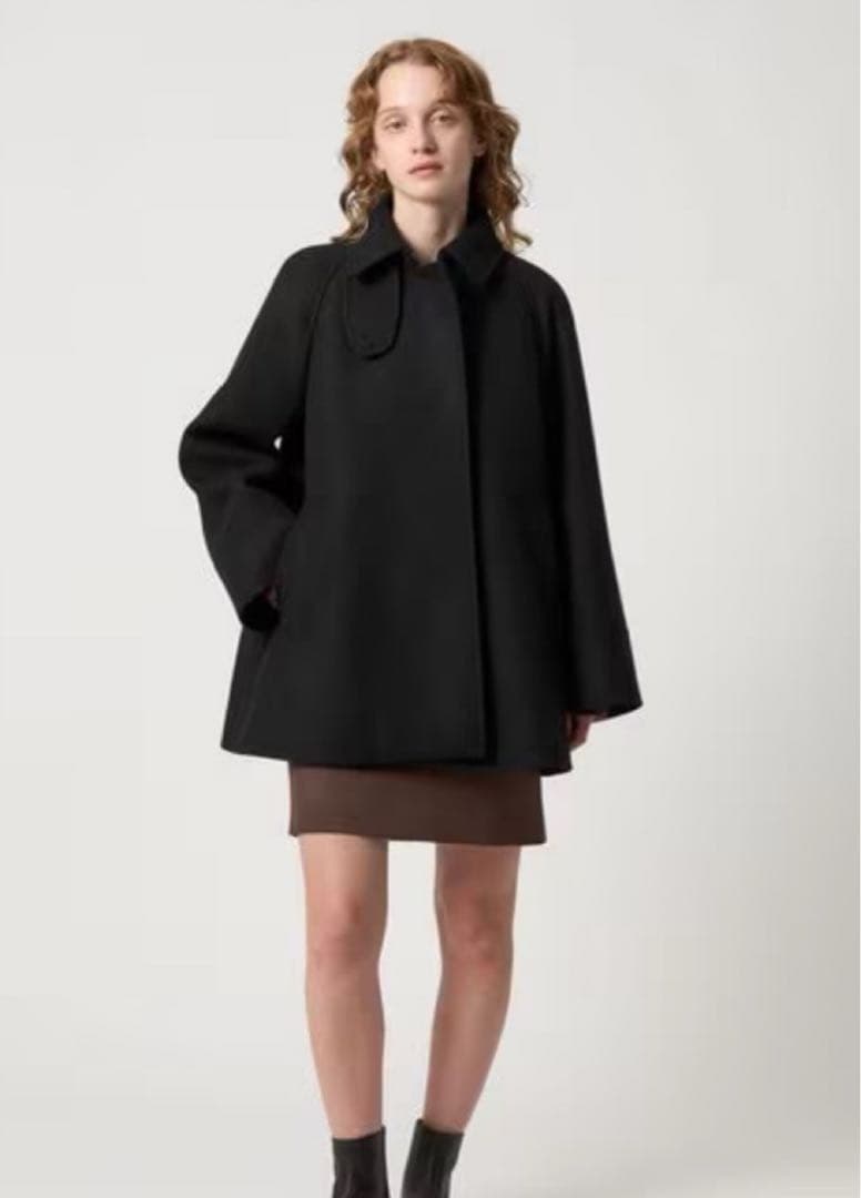 【新品タグ付き】steven alanウールテントショートコートS/Black