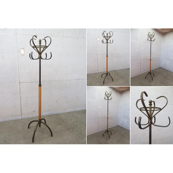 ゴールドカラー■ポールハンガースタンド/コードスタンド■ビンテージスタイル■