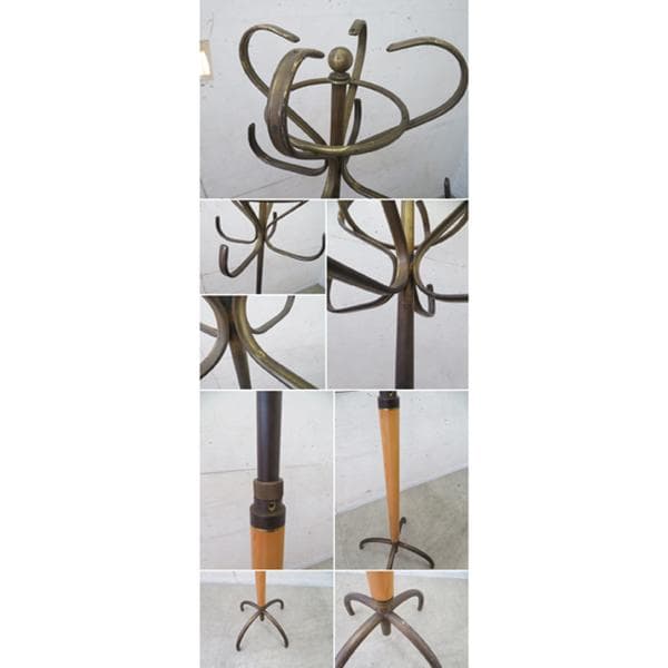 ゴールドカラー■ポールハンガースタンド/コードスタンド■ビンテージスタイル■