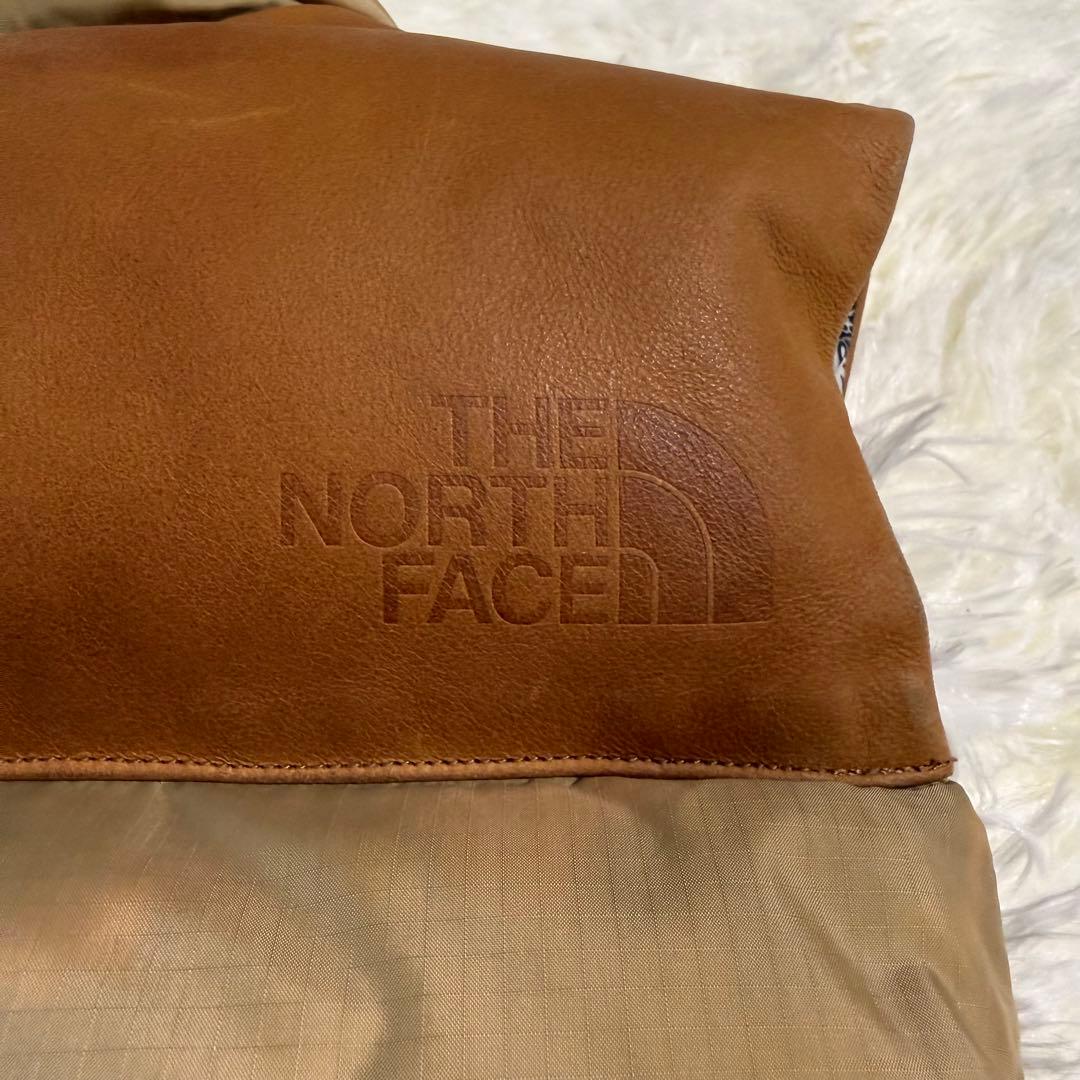 【希少】ノースフェイス パープルレーベル ダウンベスト レザー切替 ペイズリー柄