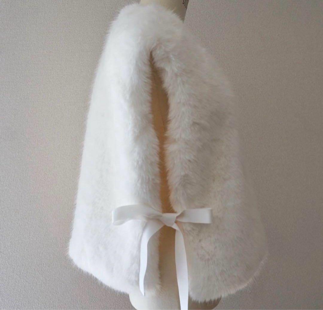 【極美品】イデアルーチェ　idealuce エコファーリボンベスト　ホワイト