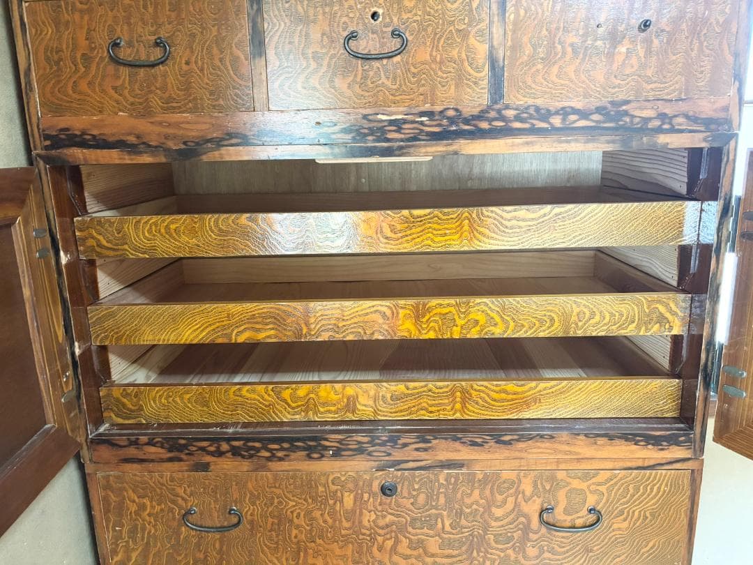 アンティーク家具 昭和レトロ 重ね3段 箪笥 和たんす 収納箪笥